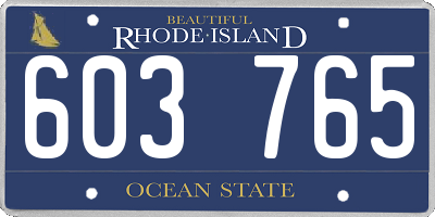 RI license plate 603765