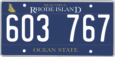 RI license plate 603767