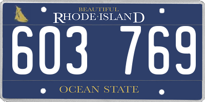 RI license plate 603769