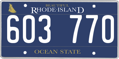 RI license plate 603770