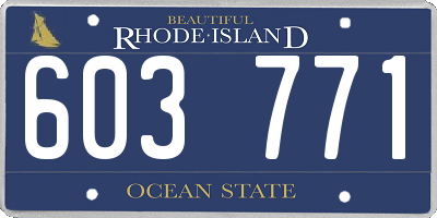 RI license plate 603771
