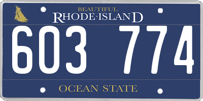 RI license plate 603774