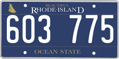 RI license plate 603775