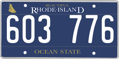 RI license plate 603776