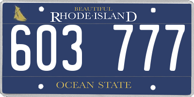 RI license plate 603777