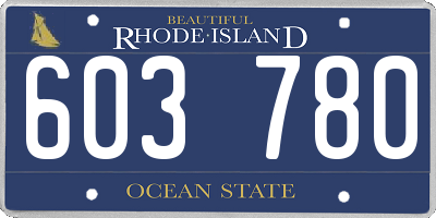 RI license plate 603780