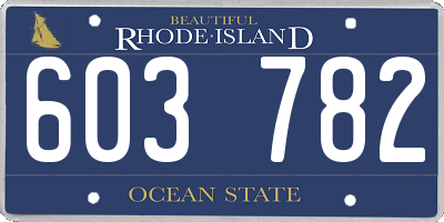 RI license plate 603782