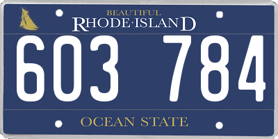 RI license plate 603784