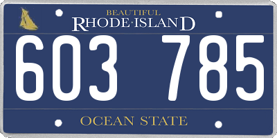 RI license plate 603785