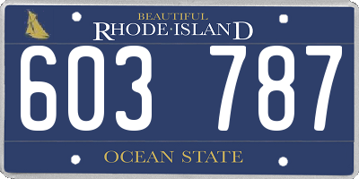 RI license plate 603787
