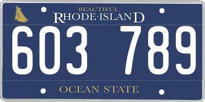 RI license plate 603789