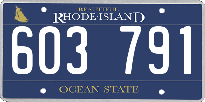 RI license plate 603791