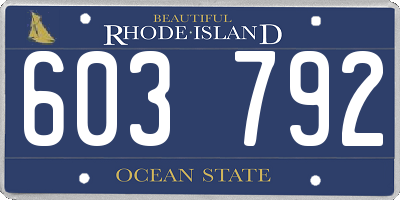 RI license plate 603792