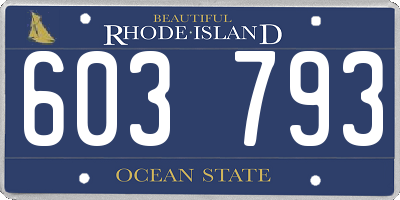 RI license plate 603793