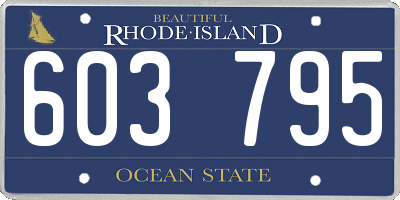 RI license plate 603795