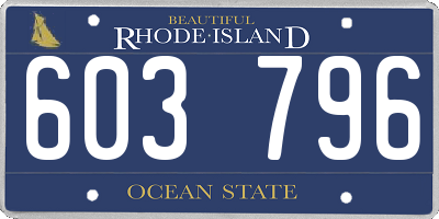 RI license plate 603796