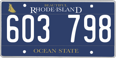 RI license plate 603798