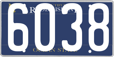 RI license plate 6038