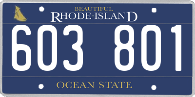 RI license plate 603801