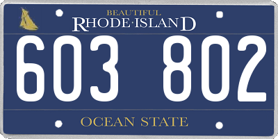 RI license plate 603802
