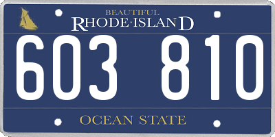 RI license plate 603810