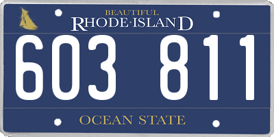 RI license plate 603811