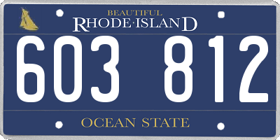 RI license plate 603812