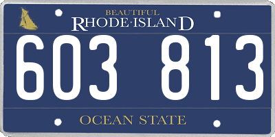 RI license plate 603813