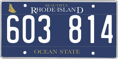RI license plate 603814