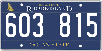 RI license plate 603815