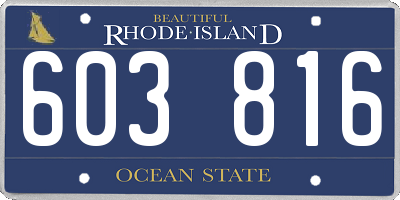 RI license plate 603816