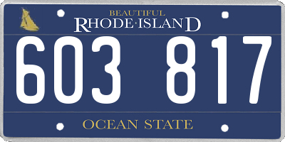 RI license plate 603817