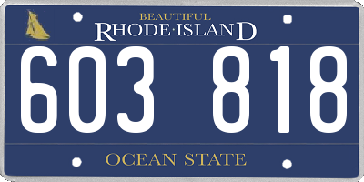 RI license plate 603818