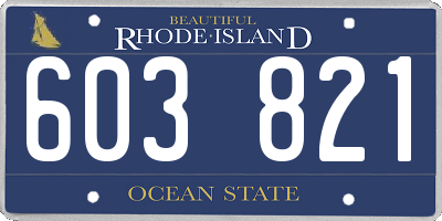 RI license plate 603821
