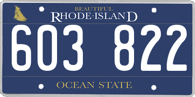 RI license plate 603822