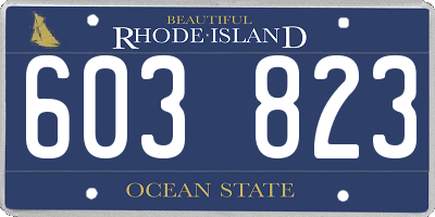 RI license plate 603823