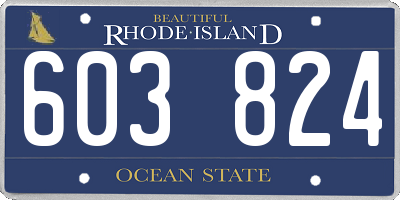 RI license plate 603824