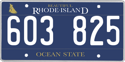 RI license plate 603825