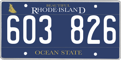 RI license plate 603826