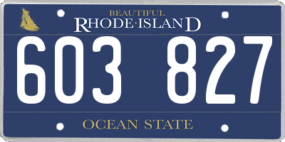 RI license plate 603827