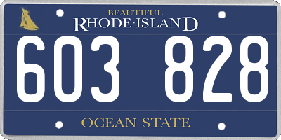 RI license plate 603828