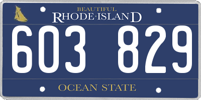 RI license plate 603829