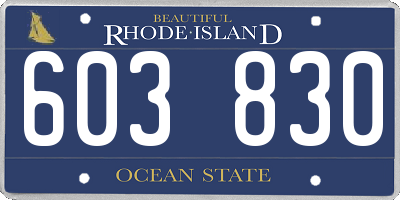 RI license plate 603830