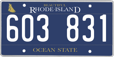 RI license plate 603831