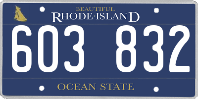 RI license plate 603832