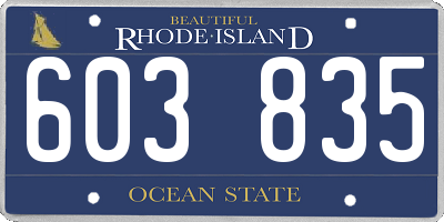 RI license plate 603835
