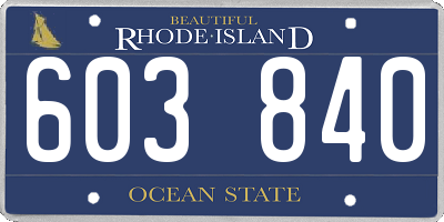 RI license plate 603840