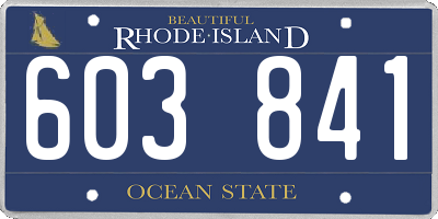 RI license plate 603841