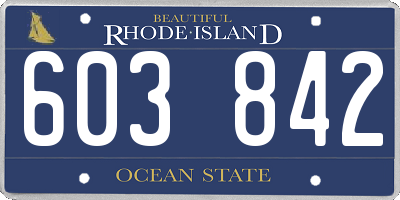 RI license plate 603842