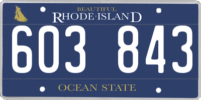 RI license plate 603843